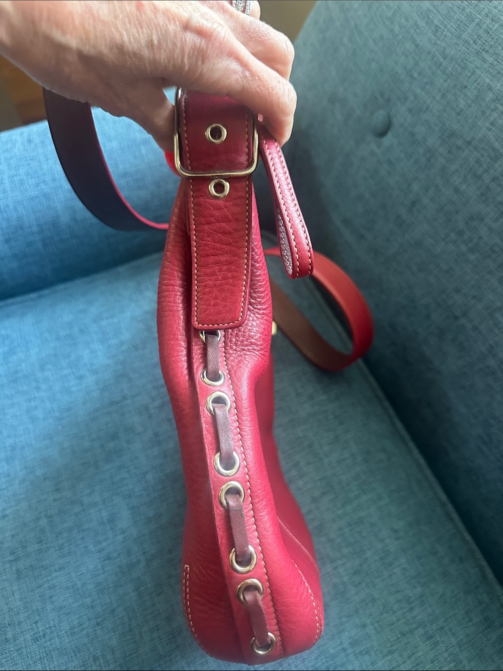 Coach Red Leather Crossbody Shoulder Bag - Picture 5 of 14
